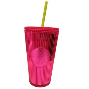 Starbucks 2023 Summer Iridescent Magenta Bling Cold Cup Tumbler Grande 16 OZ NWT